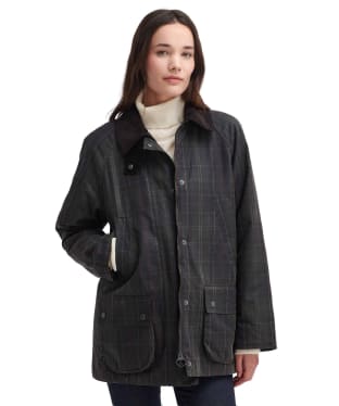 Women's Barbour Tartan Ashby Waxed Jacket - Dark Classic Tartan