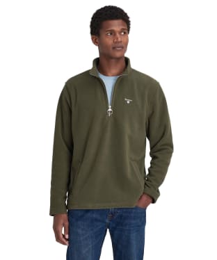 Men's Barbour Essentials Half Zip Fleece - Mid Olive