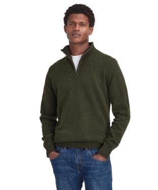 Men's Barbour Essential Wool Half Zip Sweater - New Seaweed