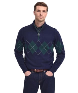 Men's Barbour Hartfield Half Zip Knitted Jumper - Sapphire Navy