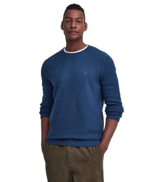 Men's Barbour Aston Knitted Crew Neck Sweater - Washed Navy