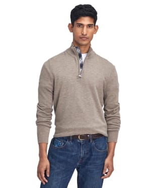 Men's Barbour Marlow Half Zip Sweater - Stone