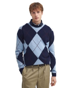 Men's Barbour Sutherwell Argyle Crew Neck Sweater - Navy