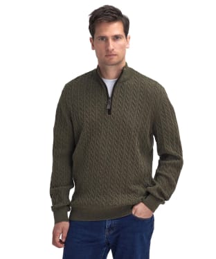 Men's Barbour Ramsden Half Zip Knitted Jumper - Ivy Green