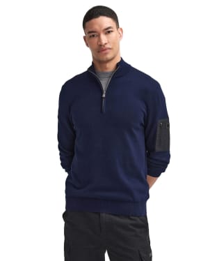 Men's Barbour International Blades Cotton Half Zip Jumper - New Navy