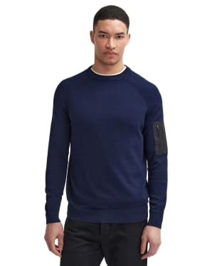 Men's Barbour International Blades Cotton Crew Neck Jumper - New Navy