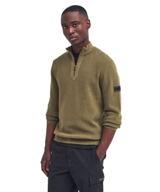 Men's Barbour International Crawley Funnel Neck Jumper - Bleached Olive