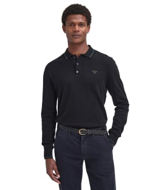 Men's Barbour Nocton Knitted Polo Shirt - Black