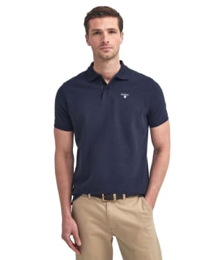 Men's Barbour Tartan Pique Polo Shirt - Sapphire Navy