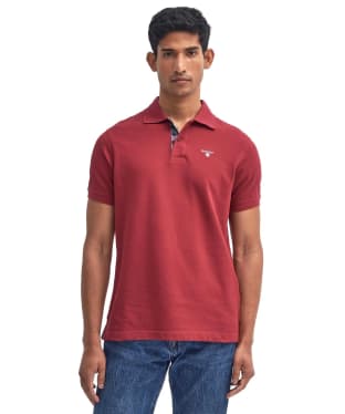 Men's Barbour Tartan Pique Polo Shirt - Highland Red