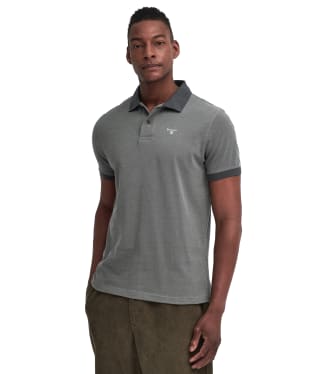 Men's Barbour Sports Polo Mix Shirt - Mid Grey