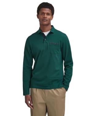 Men's Barbour Long Sleeve Corpatch Polo Shirt - Seaweed