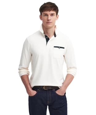 Men's Barbour Long Sleeve Corpatch Polo Shirt - Whisper White