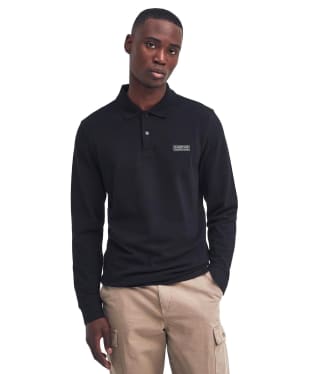 Men's Barbour International Long Sleeve Polo Shirt - Black / Pewter