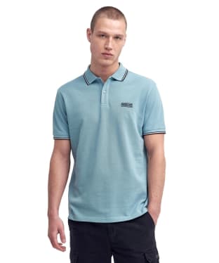 Men's Barbour International Evan Tipped Polo Shirt - Concrete Blue