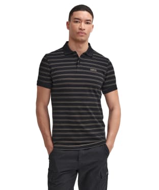 Men's Barbour International Montague Mouline Stripe Polo Shirt - Black