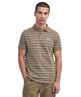 Men's Barbour International Montague Mouline Stripe Polo Shirt - Brindle