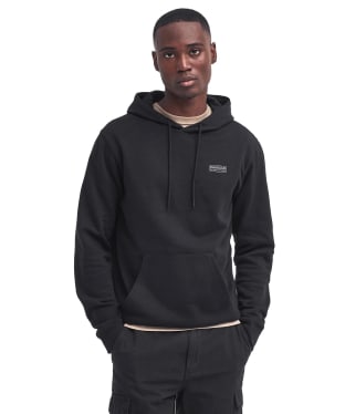 Men's Barbour International Small Logo Hoodie - Black / Pewter