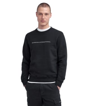 Men's Barbour International Shadow Crew Sweatshirt - Black / White