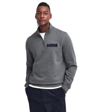 Men's Barbour Cotes Half Zip Sweatshirt - Mid Grey Marl