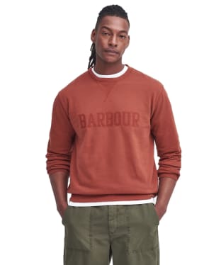 Men's Barbour Howe Relaxed Crew Neck Sweatshirt - Dark Ginger