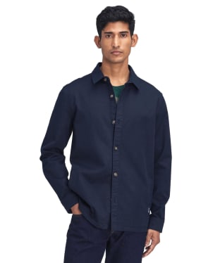 Men's Barbour Ruxton Tailored Stretch Twill Overshirt - Dark Navy