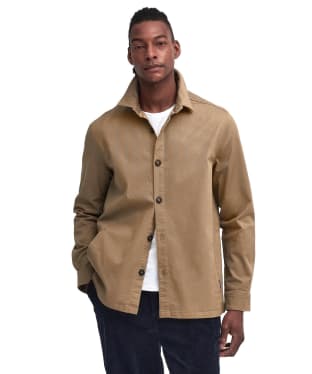 Men's Barbour Ruxton Tailored Stretch Twill Overshirt - Stone