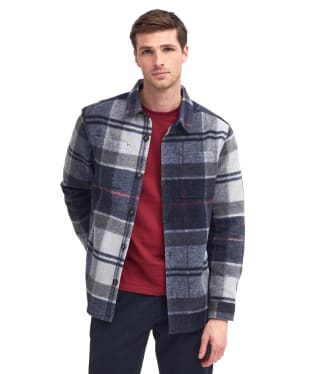 Men's Barbour Chapter Tailored Check Overshirt - Blue Granite
