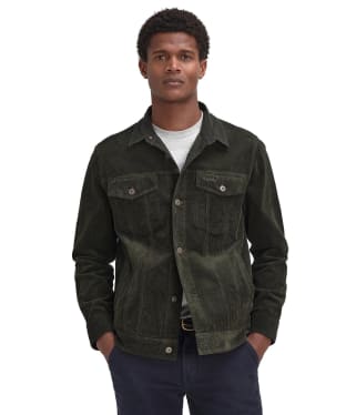 Men's Barbour Regular Garment Dyed Cord Overshirt - Forest