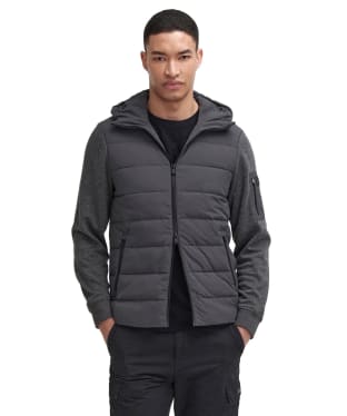 Men's Barbour International Stanley Hooded Quilted Sweat - Charcoal Marl