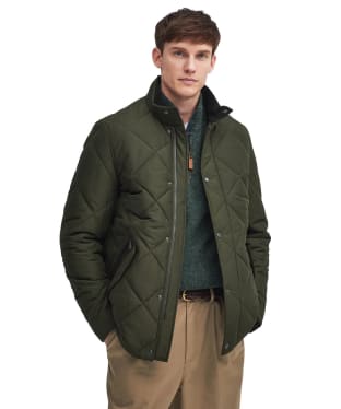 Men's Barbour Winter Chelsea Quilted Jacket - Sage / Greenloch Tartan