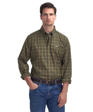 Men's Barbour Sporting Tattersall Shirt - Long Sleeve - Mid Olive