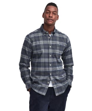 Men's Barbour Forestfield Tailored Checked Shirt - Grey Marl