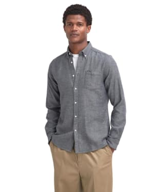 Men's Barbour Buckley Tailored Herringbone Shirt - Grey Marl