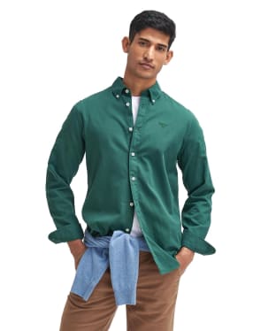 Men's Barbour Romley Tailored Bedford Cord Shirt - Evergreen