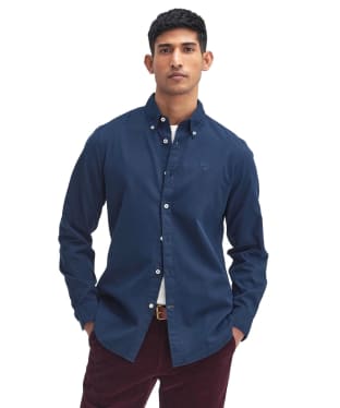 Men's Barbour Romley Tailored Bedford Cord Shirt - Navy