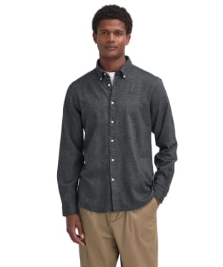 Men's Barbour Tainsbury Tailored Fleck Twill Shirt - Grey Marl