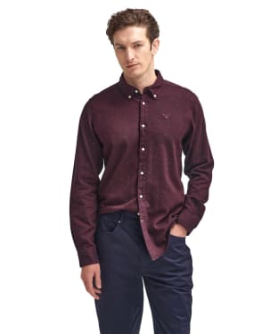 Men's Barbour Tainsbury Tailored Fleck Twill Shirt - Merlot