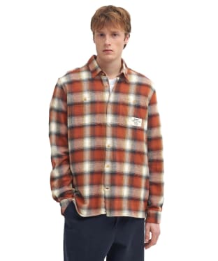 Men's Barbour Stonebank Relaxed Checked Shirt - Dark Ginger