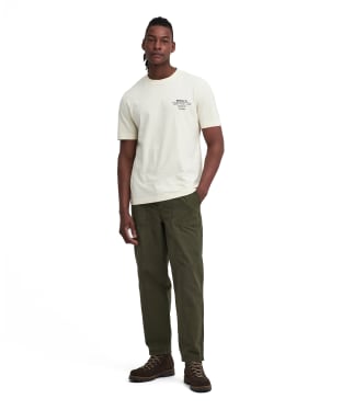 Men's Barbour Grindle Canvas Twill Trousers - Mid Olive