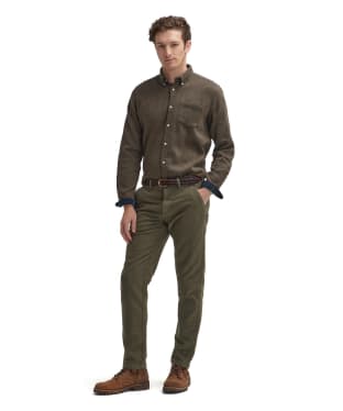 Men's Barbour Moleskin Tailored Fit Trouser - Dark Olive