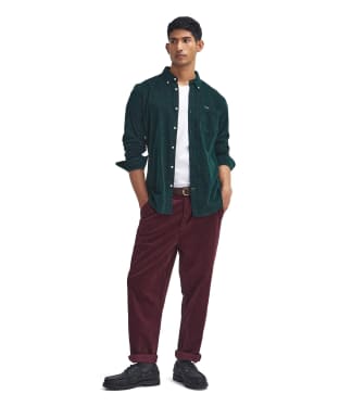 Men's Barbour Stretch Cord Relaxed Fit Trouser - Dark Merlot