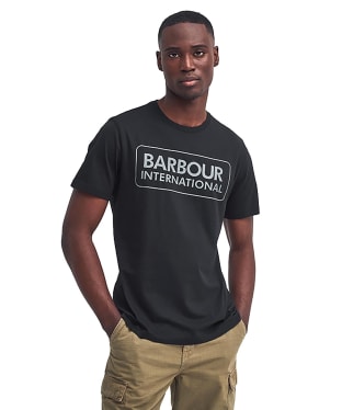 Men's Barbour International Essential Large Logo T-Shirt - Black / Pewter