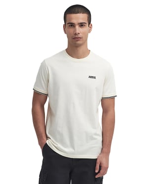 Men's Barbour International Philip Tipped Cuff Cotton T-Shirt - Whisper White