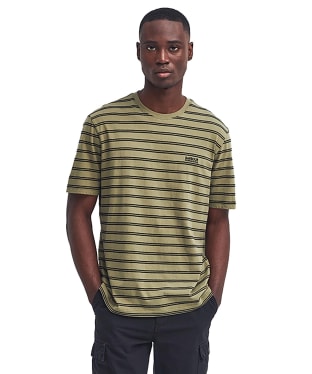 Men's Barbour International Bernie Stripe Cotton T-Shirt - Bleached Olive