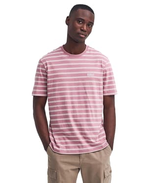Men's Barbour International Bernie Stripe Cotton T-Shirt - Granite Pink