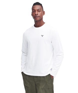 Men's Barbour Long Sleeve Sports T-Shirt - White