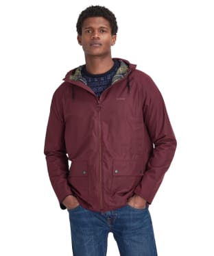 Men's Barbour Hooded Domus Waterproof Jacket - Bordeaux