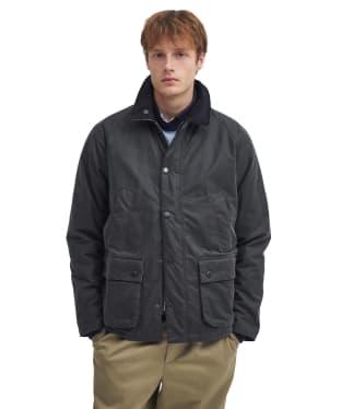 Men's Barbour Ambleside Waxed Jacket - Black / Blue Granite