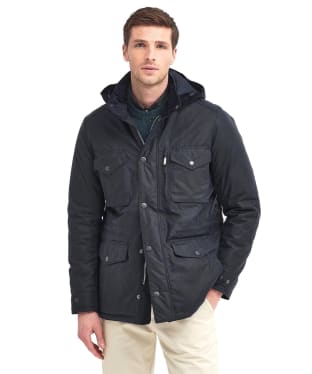 Men's Barbour Winter Sapper Waxed Jacket - Navy / Greenloch Tartan